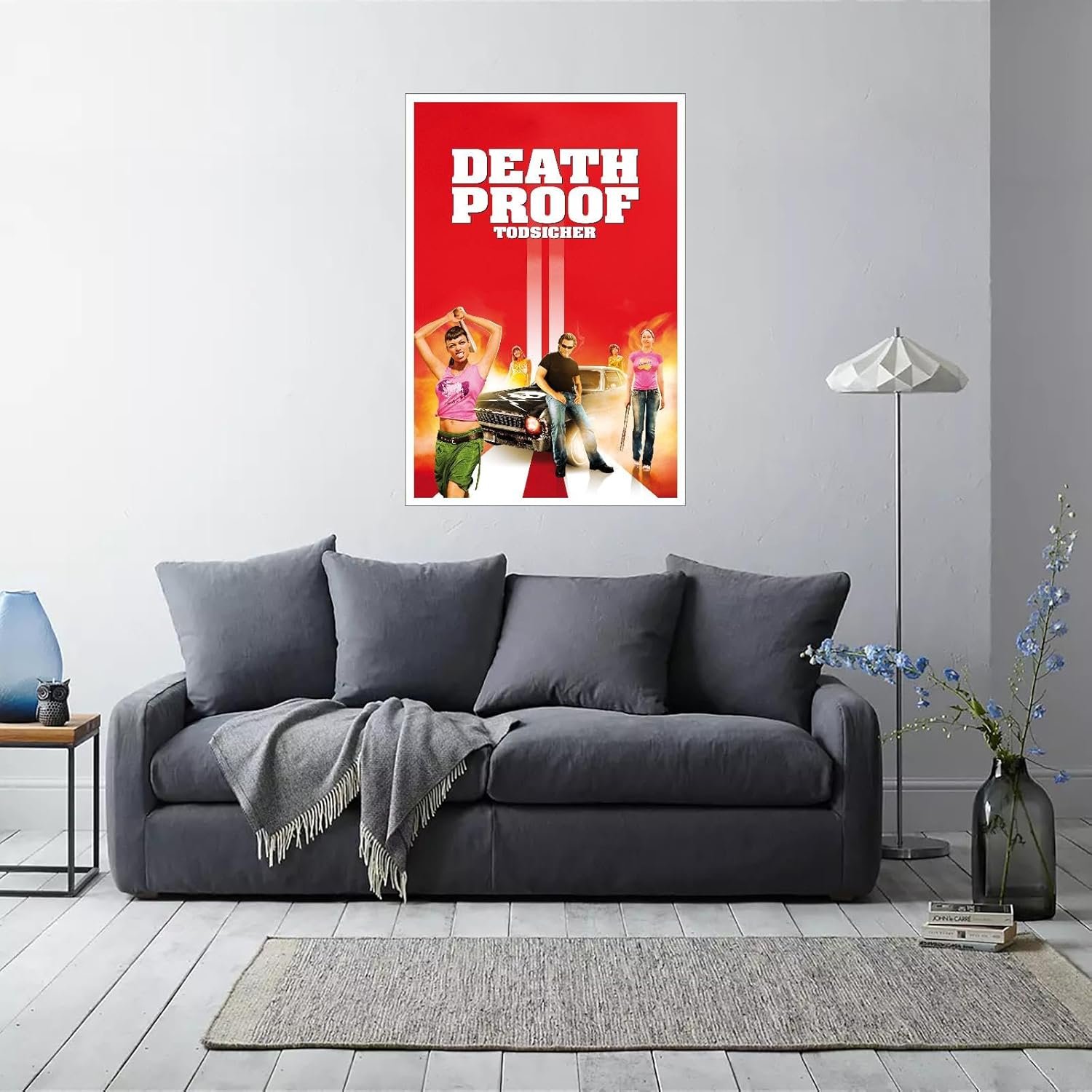 Death Proof Movie Poster Wall Art Action Movies Canvas Prints Classic Movies Poster For Home Office Cinema Decorations With Framed 18"x12"