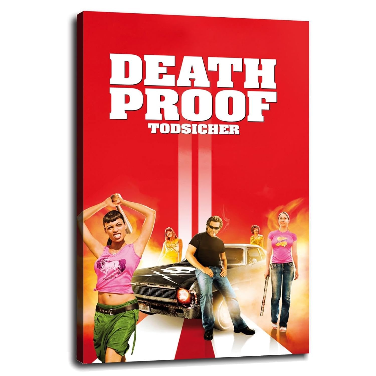 Death Proof Movie Poster Wall Art Action Movies Canvas Prints Classic Movies Poster For Home Office Cinema Decorations With Framed 18"x12"