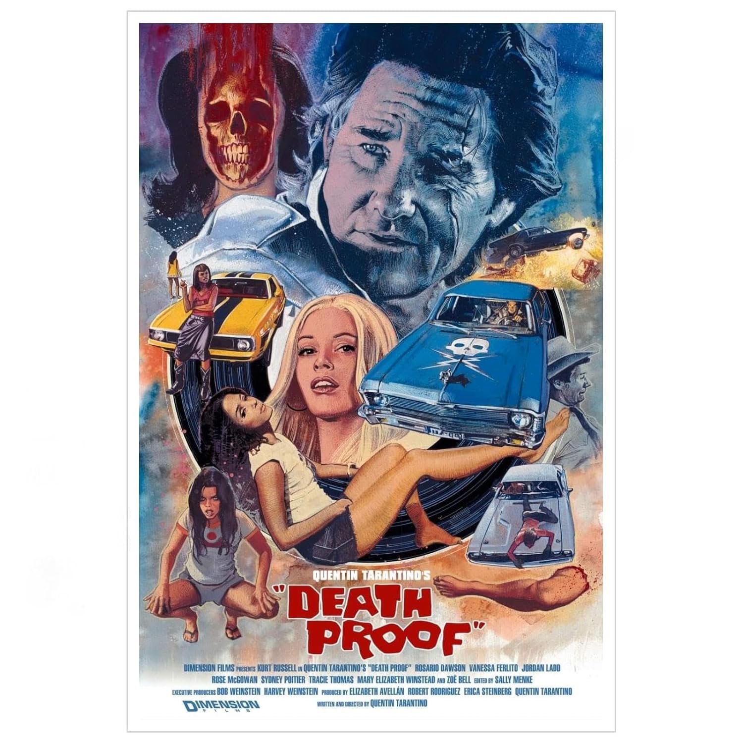 Death Proof Movie Posters Wall Art Action Movies Posters Canvas Prints Classic Film Posters Poster For Home Office Corridor Decorations Unframed 24"x16"