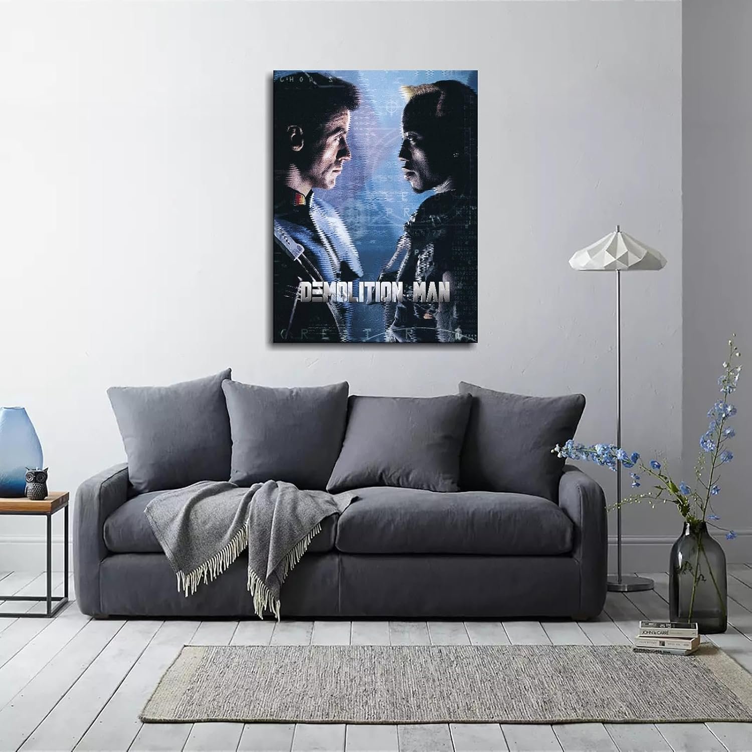 Demolition Man Movie Poster Wall Art Science Fiction Movies Canvas Prints Action Movies Poster For Home Office Cinema Decorations With Framed 27"x20"