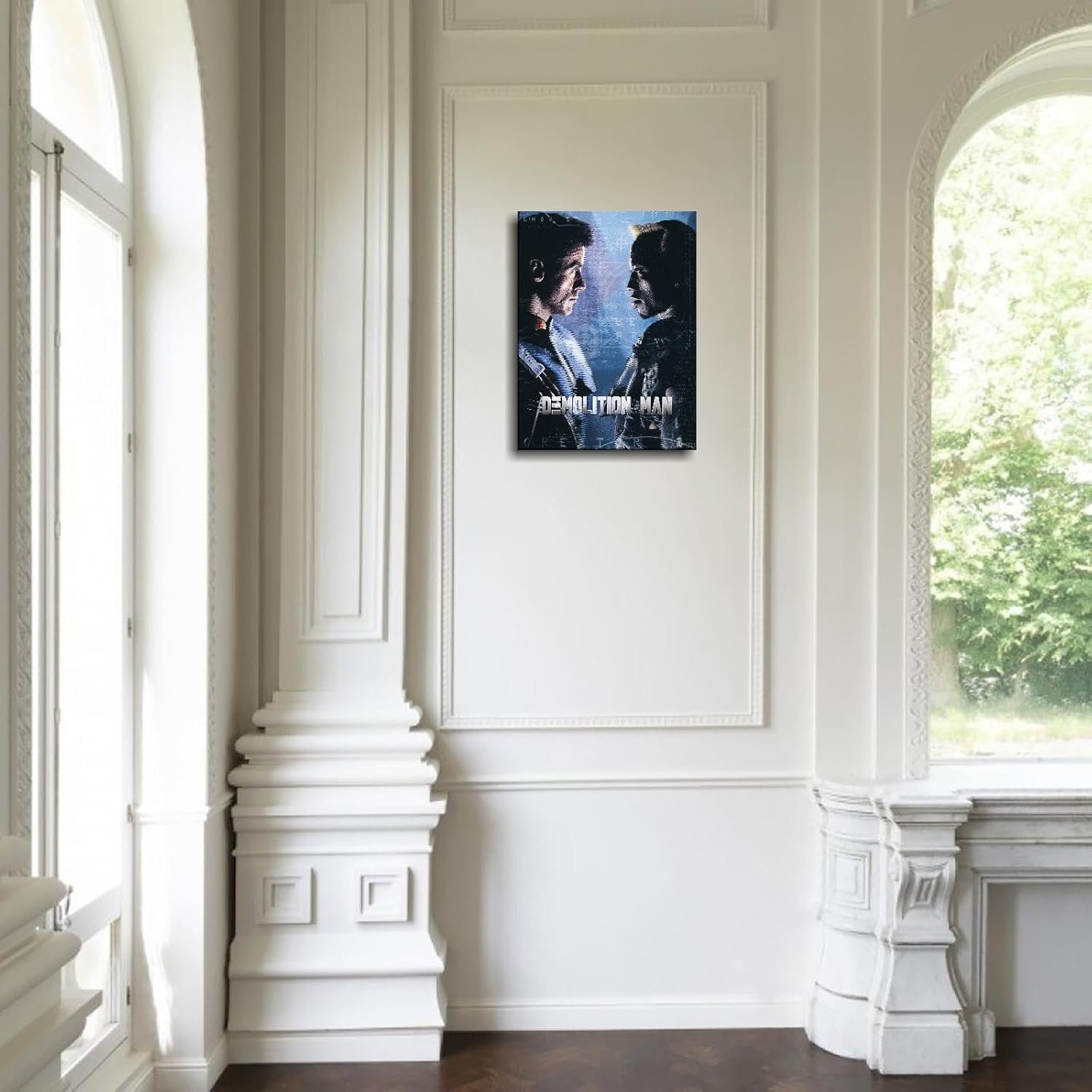 Demolition Man Movie Poster Wall Art Science Fiction Movies Canvas Prints Action Movies Poster For Home Office Cinema Decorations With Framed 27"x20"