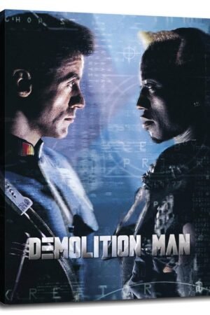 Demolition Man Movie Poster Wall Art Science Fiction Movies Canvas Prints Action Movies Poster For Home Office Cinema Decorations With Framed 27"x20"