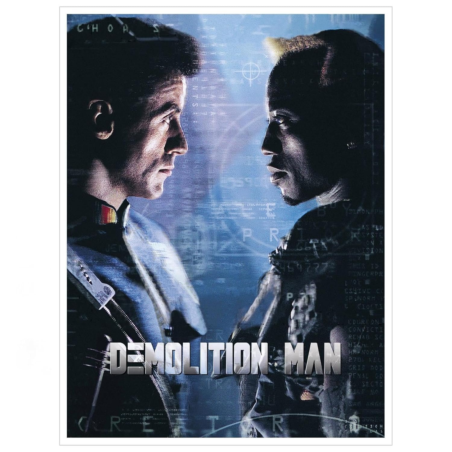Demolition Man Movie Poster Wall Art Science Fiction Movies Canvas Prints Action Movies Poster For Home Office Cinema Decorations With Framed 27"x20"