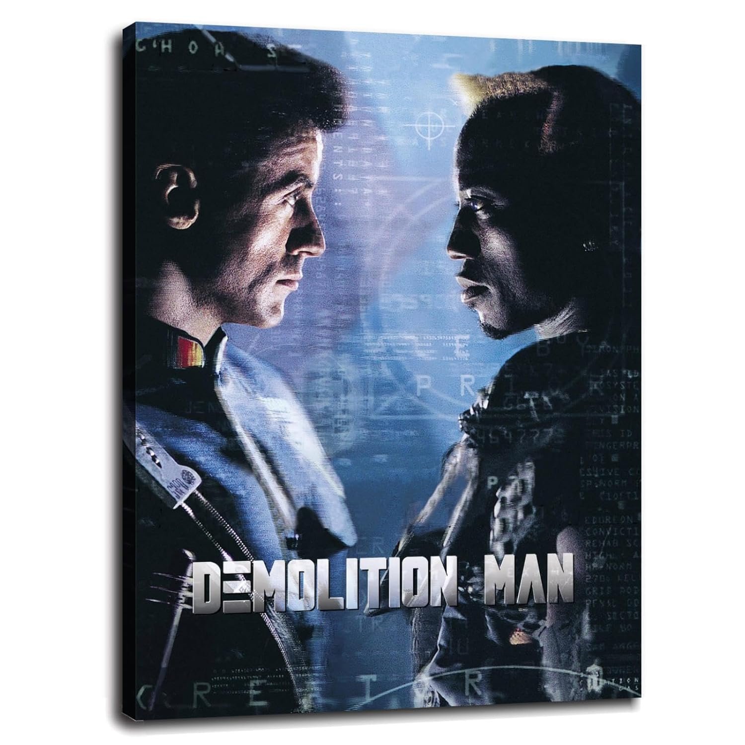 Demolition Man Movie Poster Wall Art Science Fiction Movies Canvas Prints Action Movies Poster For Home Office Cinema Decorations With Framed 27"x20"