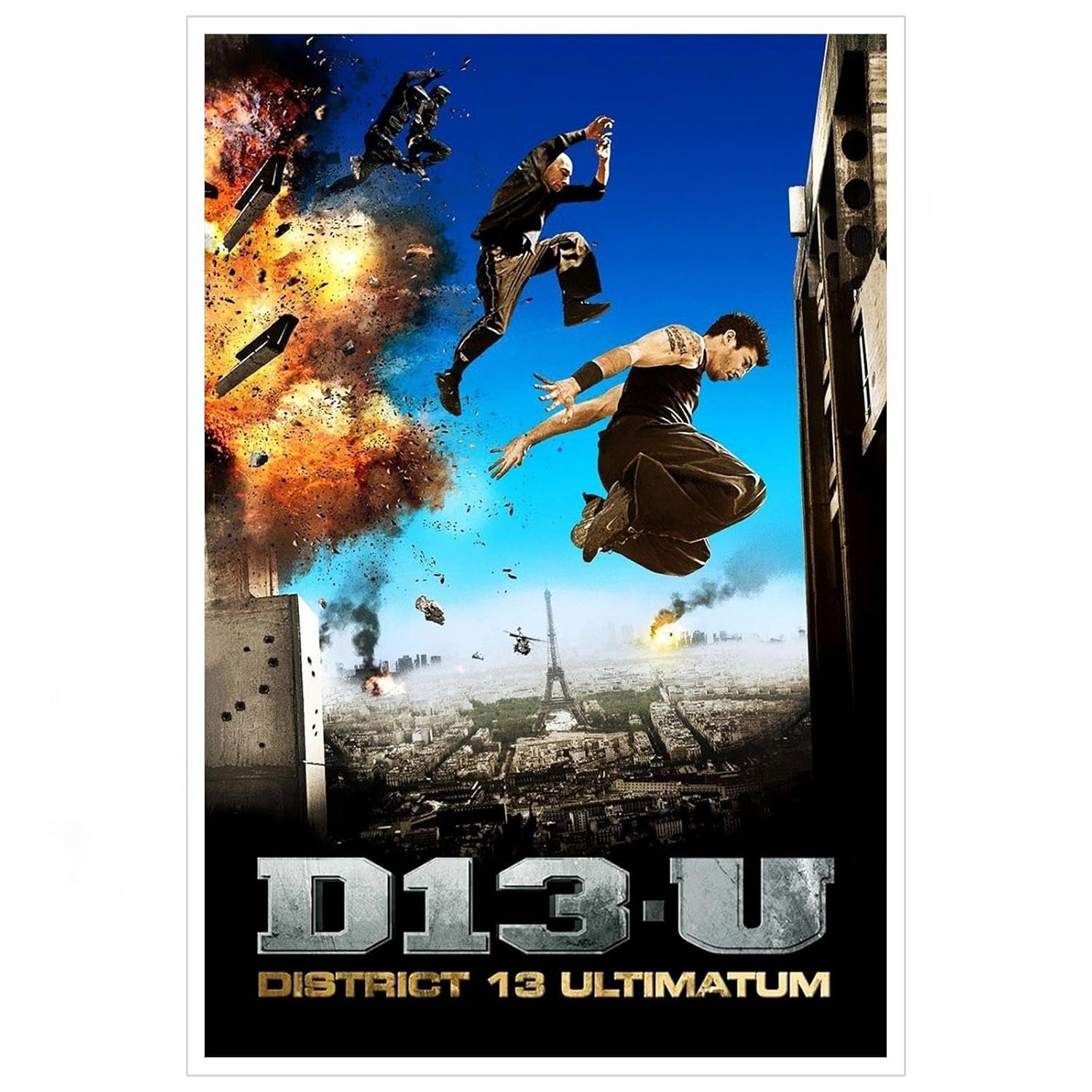 District 13: Ultimatum Movie Poster Wall Art Action Crime Movies Canvas Prints Classic Movies Poster For Home Office Cinema Decorations With Framed 36"x24"