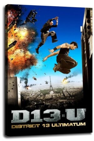 District 13: Ultimatum Movie Poster Wall Art Action Crime Movies Canvas Prints Classic Movies Poster For Home Office Cinema Decorations With Framed 36"x24"