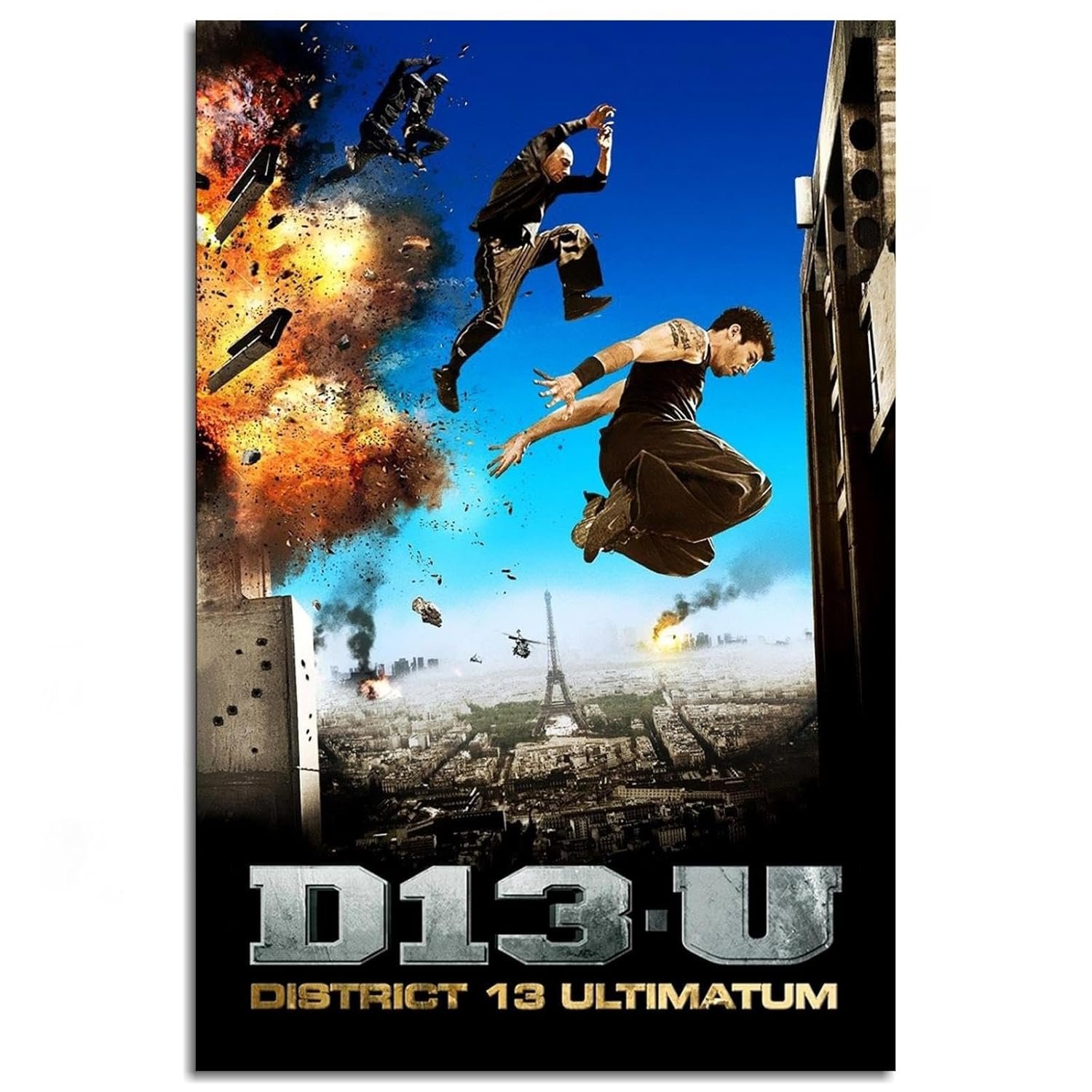 District 13: Ultimatum Movie Poster Wall Art Action Crime Movies Canvas Prints Classic Movies Poster For Home Office Cinema Decorations With Framed 36"x24"
