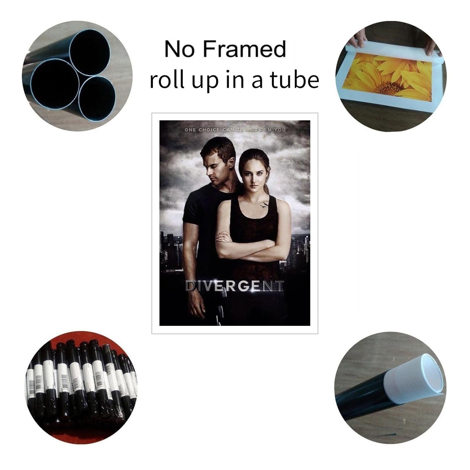 Divergent Movie Poster Canvas Prints Sci-fi Adventures Classic Movies Poster Wall Art For Home Office Cinema Decorations Unframed 10"x8"