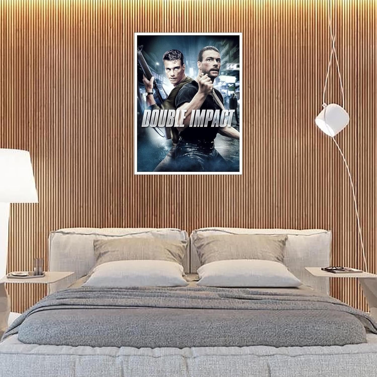 Double Impact Poster Canvas Prints Action Movies Old Movies Poster Wall Art For Home Office Cinema Decorations Unframed 10"x8"