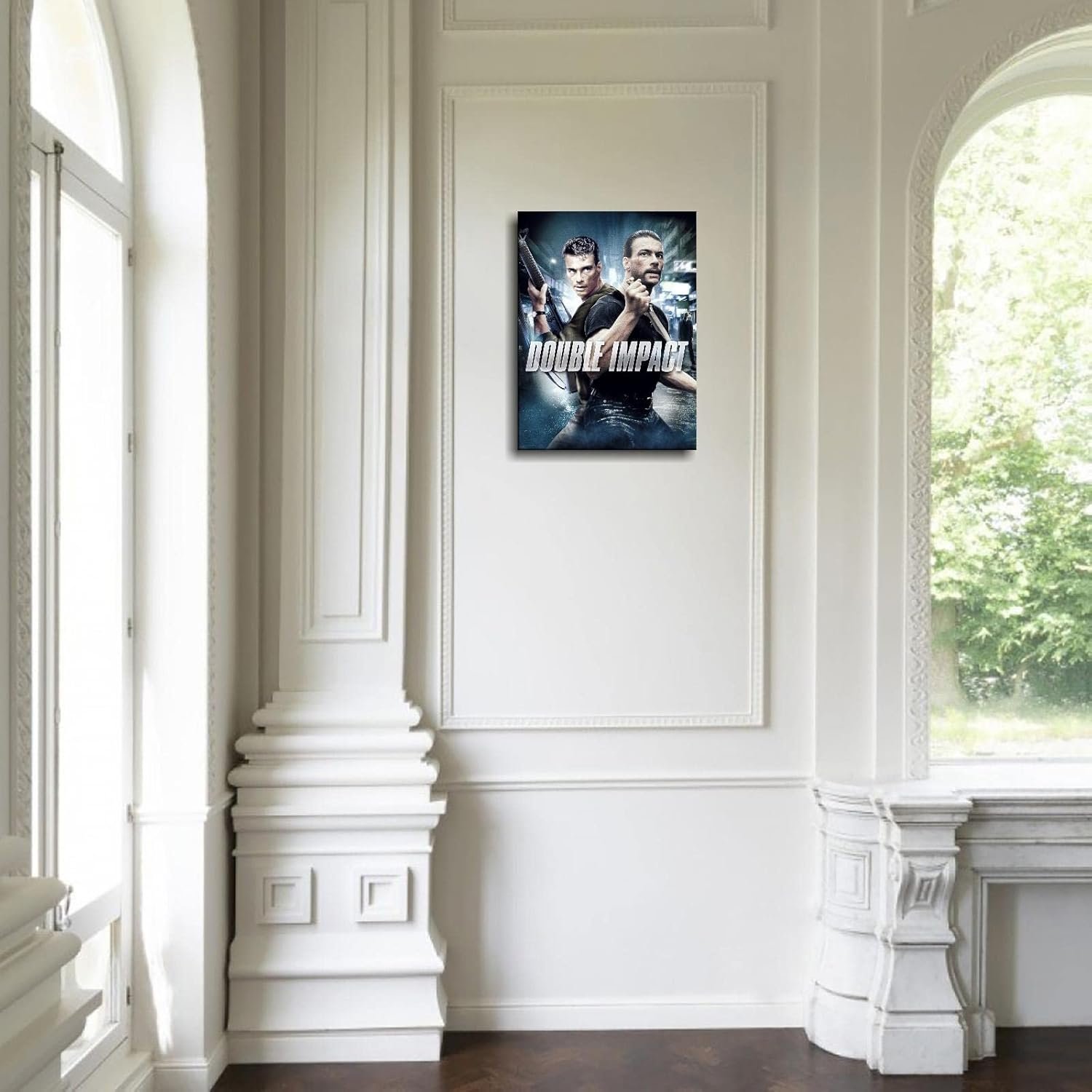 Double Impact Poster Canvas Prints Action Movies Old Movies Poster Wall Art For Home Office Cinema Decorations Unframed 10"x8"