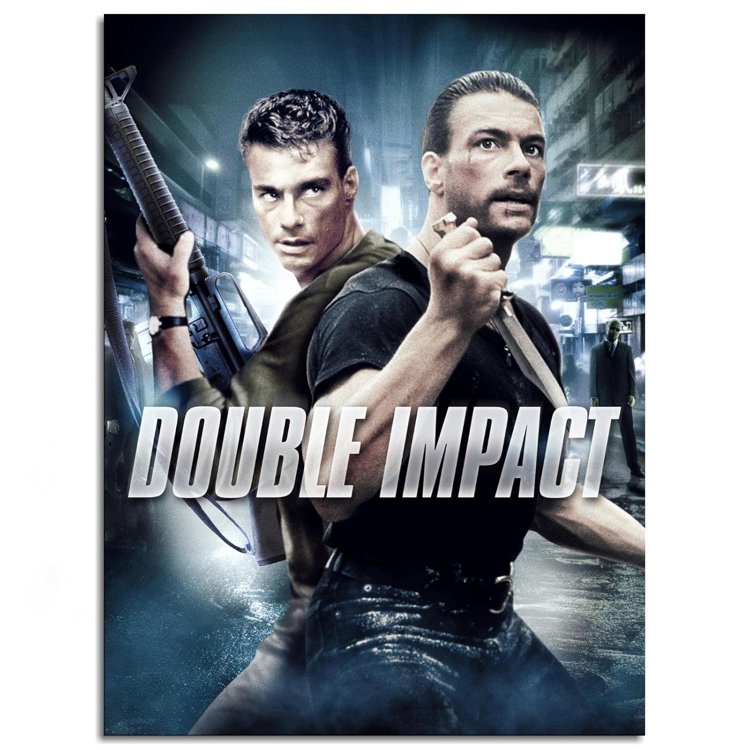 Double Impact Poster Canvas Prints Action Movies Old Movies Poster Wall Art For Home Office Cinema Decorations Unframed 10"x8"