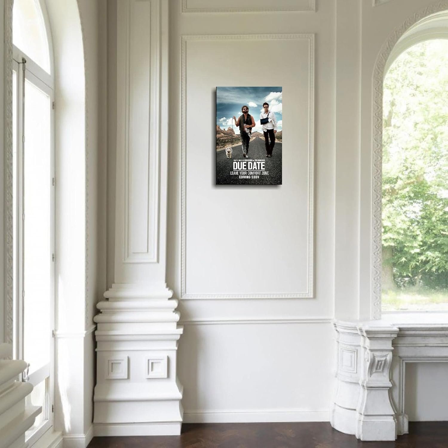 Due Date Film Poster Canvas Prints Comedy Movie Poster Classic Movies Poster Wall Art For Home Office Cinema Decorations With Framed 18"x12"