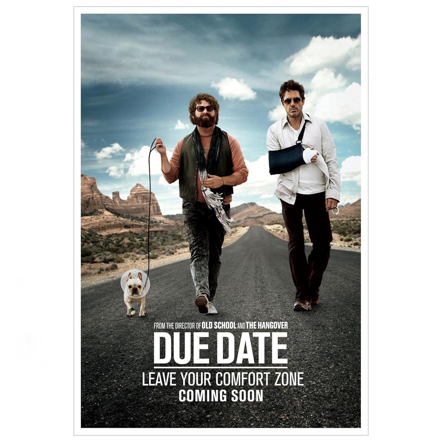 Due Date Film Poster Canvas Prints Comedy Movie Poster Classic Movies Poster Wall Art For Home Office Cinema Decorations With Framed 18"x12"