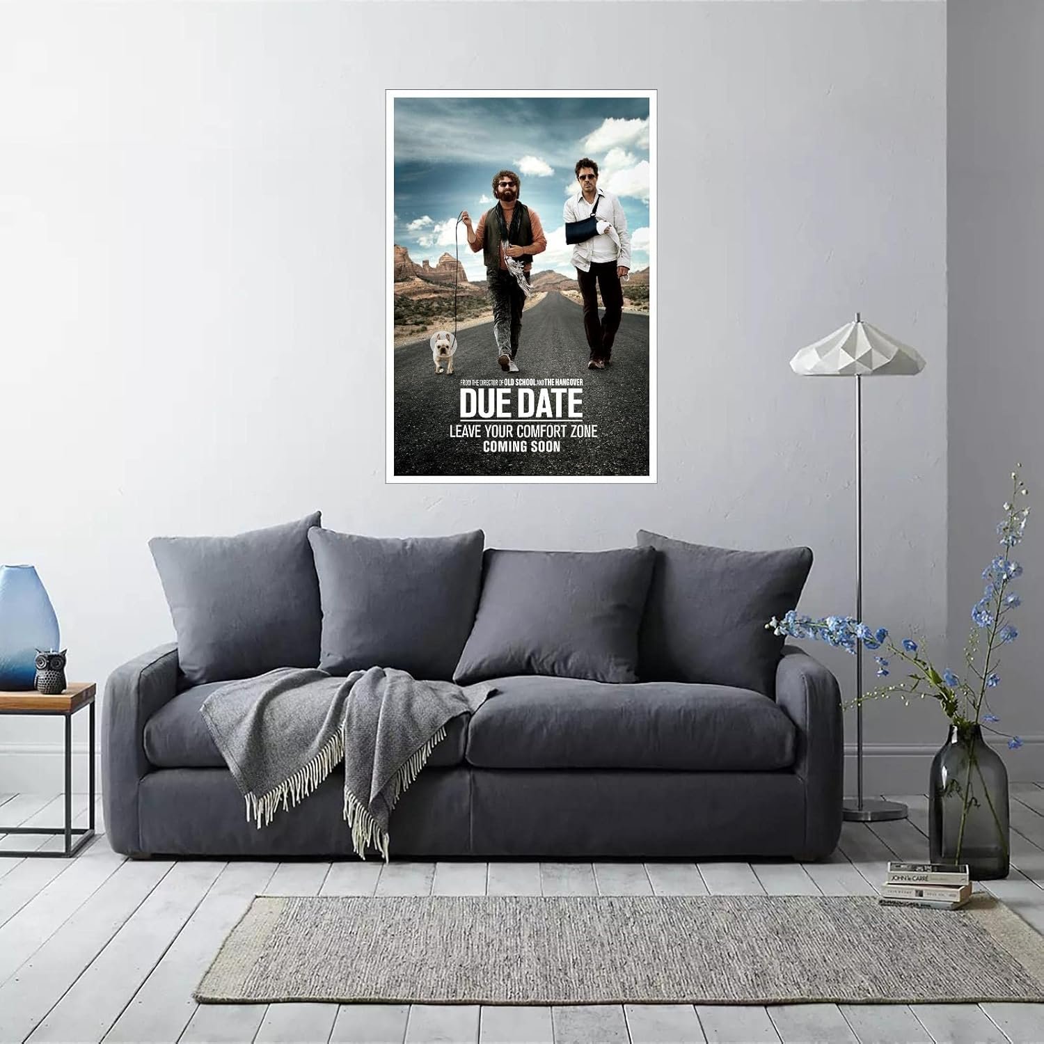 Due Date Film Poster Canvas Prints Comedy Movie Poster Classic Movies Poster Wall Art For Home Office Cinema Decorations With Framed 18"x12"