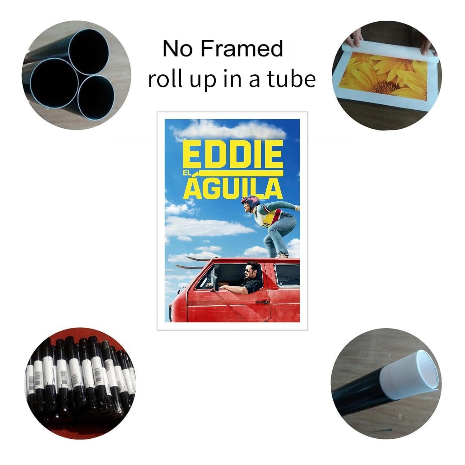 Eddie The Eagle Movie Poster Wall Art Sport Stories Canvas Prints Classic Movies Poster For Home Office Cinema Decorations Unframed 30"x20"