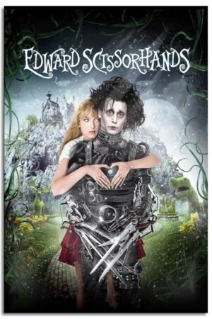 Edward Scissorhands (1990) Movie Poster Wall Art Fantasy Love Canvas Prints Love Movies Poster For Home Office Cinema Decorations Unframed 12"x8"