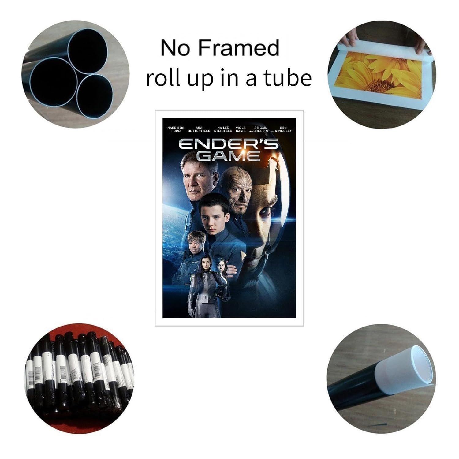 Ender's Game Movie Poster Poster Sci-fi Adventures Canvas Prints Action Movies Wall Art For Home Office Cinema Decorations Unframed 36"x24"