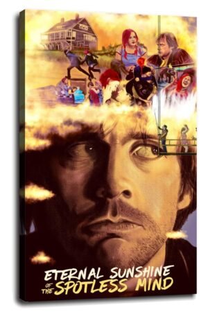 Eternal Sunshine Of The Spotless Mind Movie Poster Canvas Prints Love Story Science Fiction Movies Poster Wall Art For Home Office Cinema Decorations With Framed 27"x16"