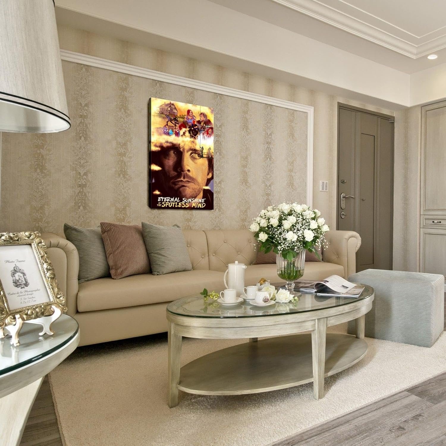 Eternal Sunshine Of The Spotless Mind Movie Poster Canvas Prints Love Story Science Fiction Movies Poster Wall Art For Home Office Cinema Decorations With Framed 27"x16"