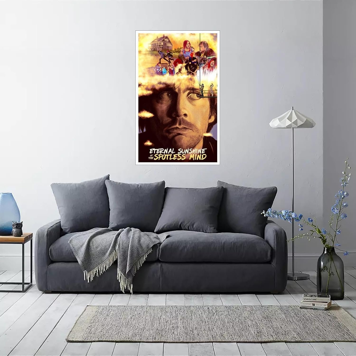 Eternal Sunshine Of The Spotless Mind Movie Poster Canvas Prints Love Story Science Fiction Movies Poster Wall Art For Home Office Cinema Decorations With Framed 27"x16"