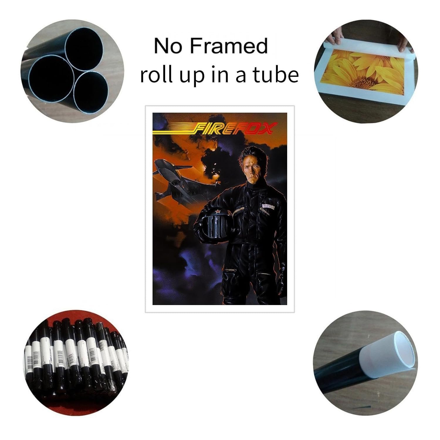 Firefox Movie Poster Wall Art Action Movies Canvas Prints Science Fiction Movies Poster For Home Office Cinema Decorations Unframed 18"x12"