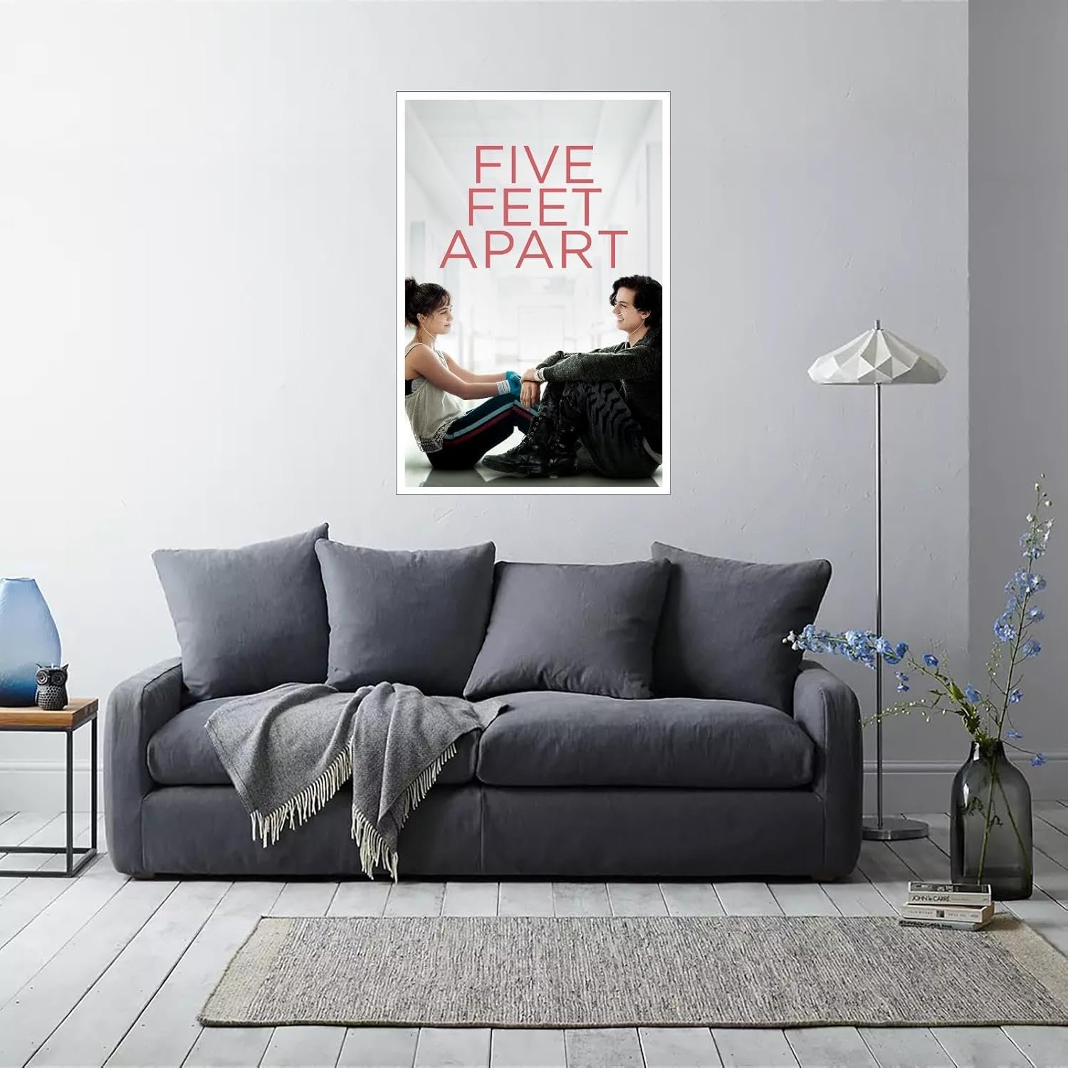 Five Feet Apart Movie Poster Canvas Prints Love Story Love Movies Poster Wall Art For Home Office Cinema Decorations Unframed 36"x24"