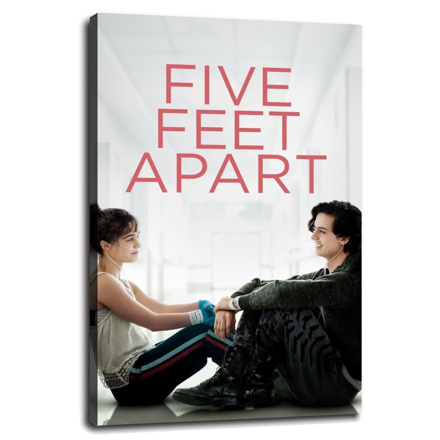 Five Feet Apart Movie Poster Canvas Prints Love Story Love Movies Poster Wall Art For Home Office Cinema Decorations Unframed 36"x24"