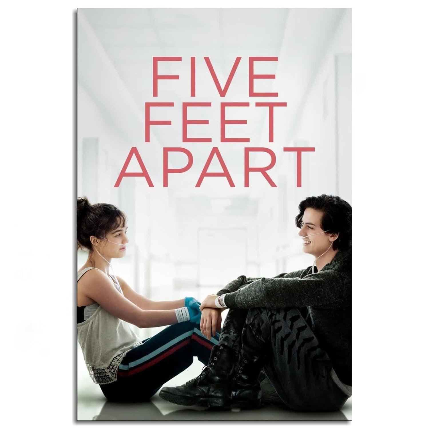 Five Feet Apart Movie Poster Canvas Prints Love Story Love Movies Poster Wall Art For Home Office Cinema Decorations Unframed 36"x24"
