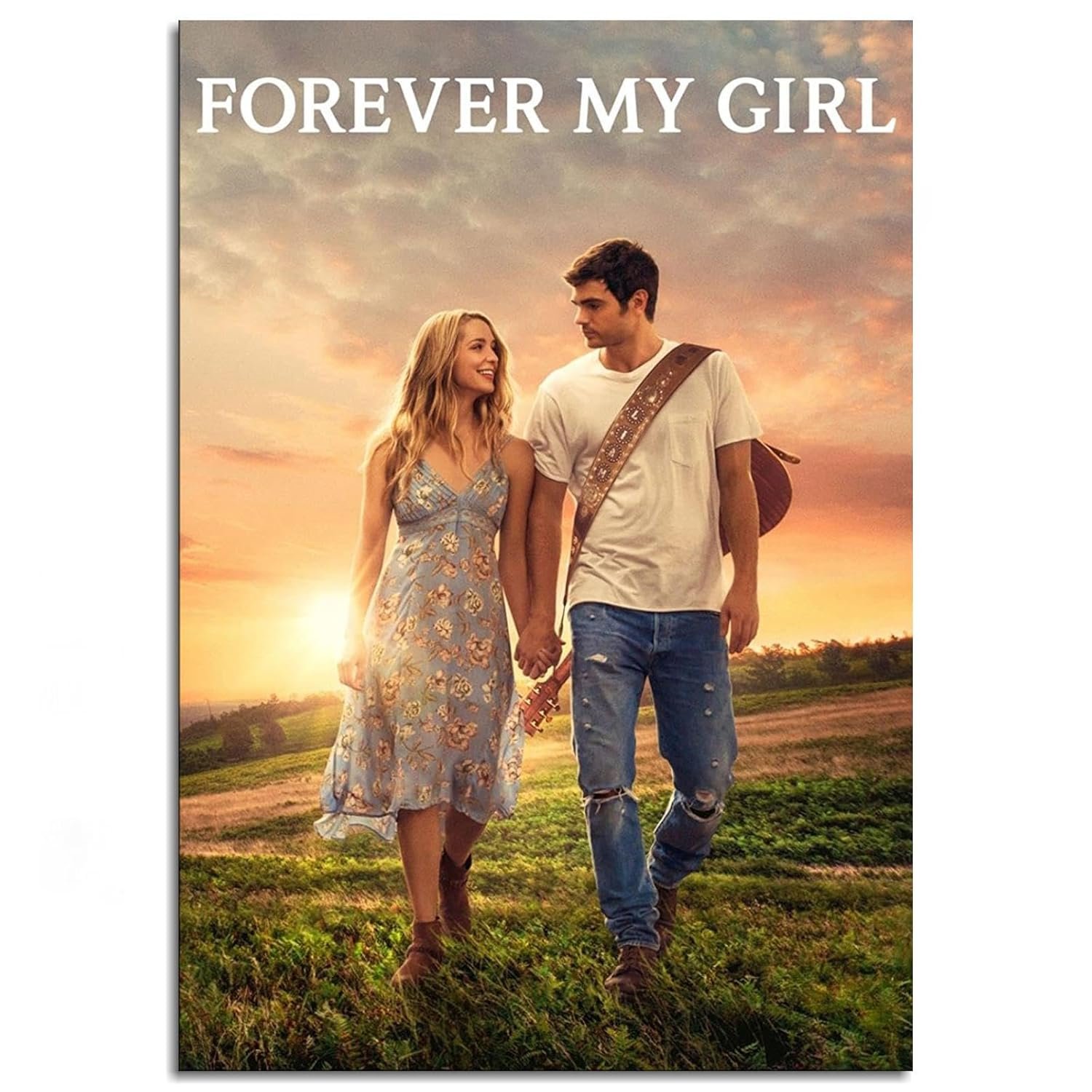 Forever My Girl Movie Poster Canvas Prints Love Movies Classic Movies Poster Wall Art For Home Office Decorations With Framed 36"x24"