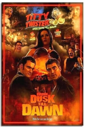 From Dusk Till Dawn Movie Poster Wall Art Terror Crime Movies posters Canvas Prints Horror Adventure Films Poster For Home Office Bedroom Decorations Noframed 36"x24"