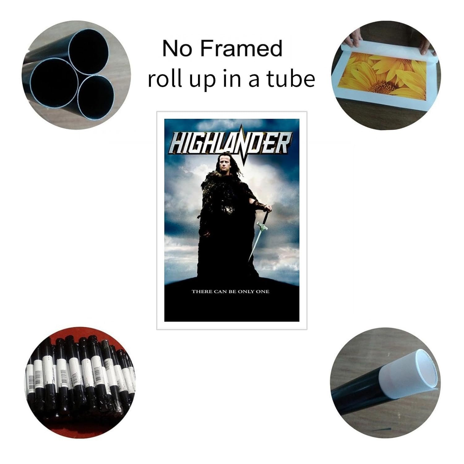 Highlander Movie Poster Canvas Prints Fantasy Adventure Action Movies Poster Wall Art For Home Office Cinema Decorations Unframed 18"x12"