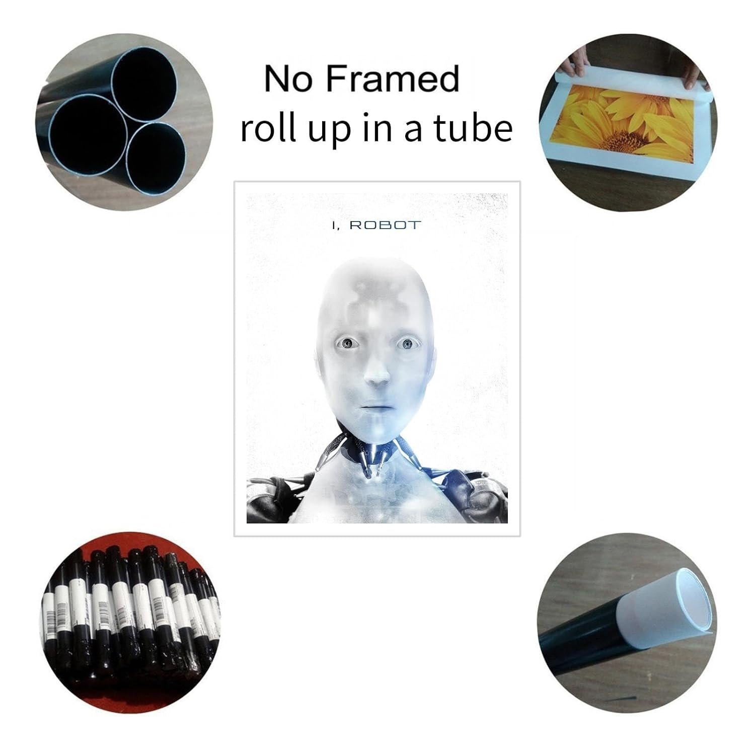 I, Robot Movie Poster Canvas Prints Science Fiction Movies Action Movies Poster Wall Art For Home Office Cinema Decorations Unframed 10"x8"