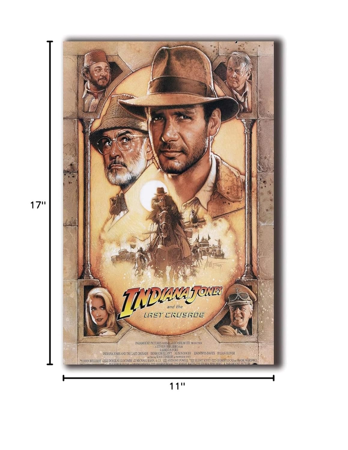 Indiana Jones and The Last Crusade Movie Poster for Home Decor Wall Art 11x17inch (28x43cm) Frameless Gift