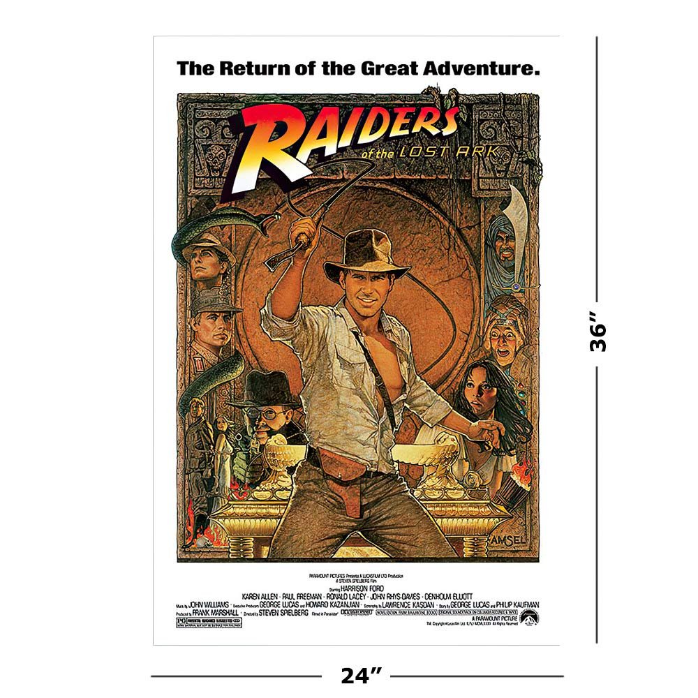 Indiana Jones - Raiders Of The Lost Ark - Movie Poster (1982 Re-Release) (Size: 24" x 36")