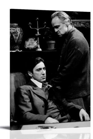 JGNHJC Al Pacino Marlon Brando 1972 Poster Canvas Art Poster Bedroom Decor Posters 12x18inch(30x45cm), Frame-style-5