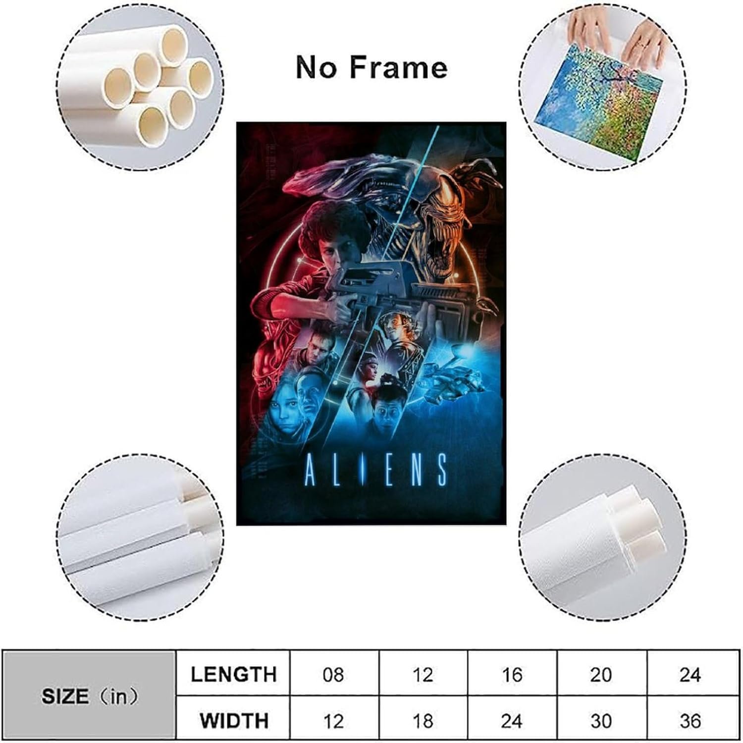 JGNHJC Alien Horror Movie Poster for Bedroom Aesthetic Canvas Art Poster Bedroom Decor Posters 20x30inch(50x75cm), Unframe-style-7