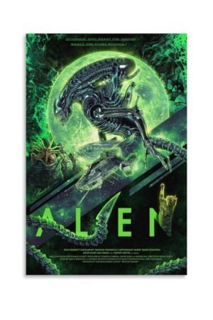 JGNHJC Alien Horror Movie Poster for Bedroom Aesthetic Canvas Wall Art Living Room Posters Bedroom Painting 24x36inch(60x90cm), Unframe-style-7
