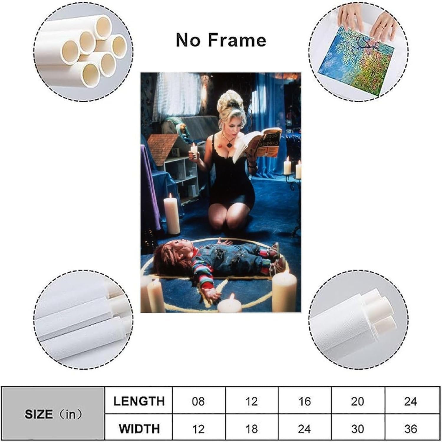 JGNHJC Bride of Chucky Poster Jennifer Tilly Poster Canvas Art Poster Bedroom Decor Posters 12x18inch(30x45cm), Unframe-style-14
