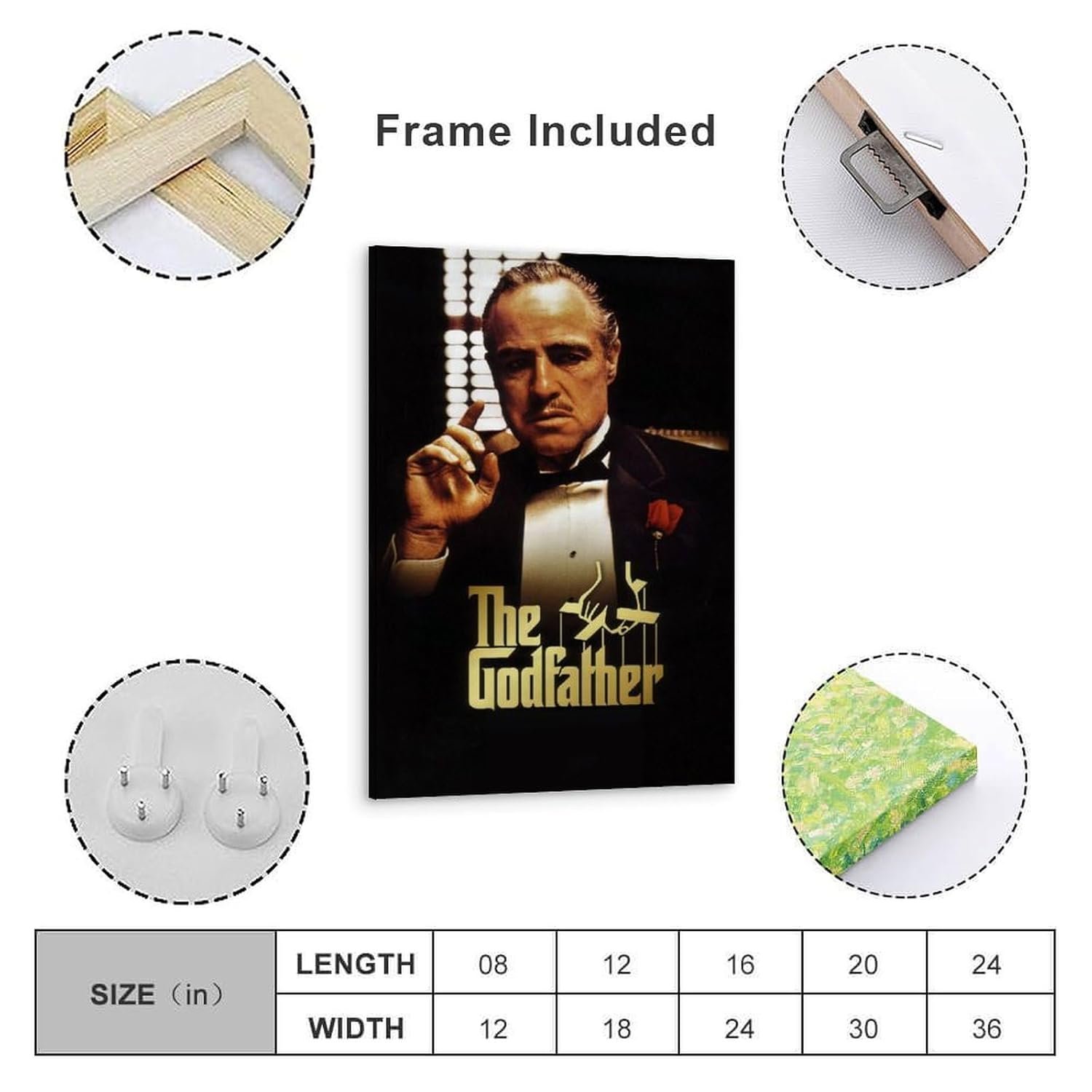 JGNHJC Classic Movie Poster Canvas Art Poster Bedroom Decor Posters 16x24inch(40x60cm), Frame-style-14