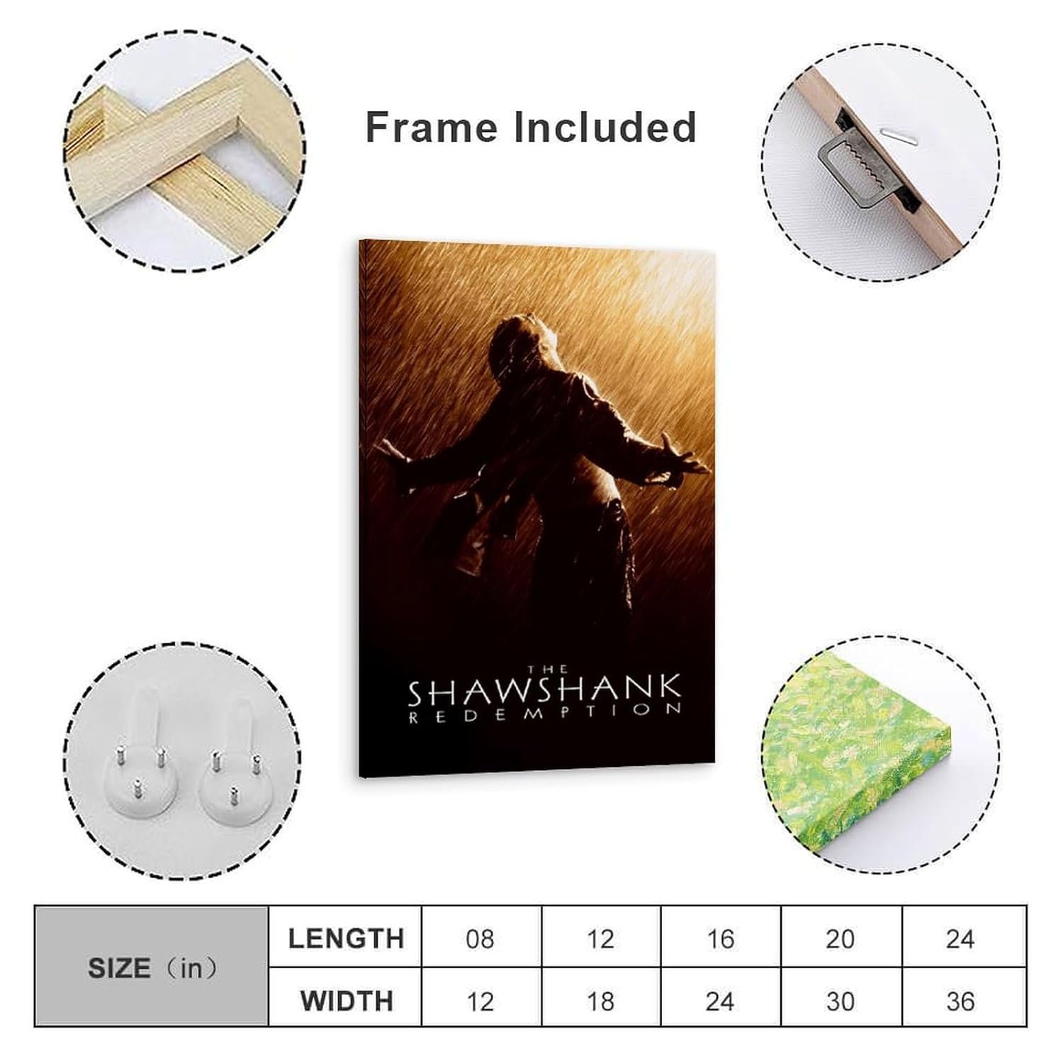 JGNHJC Classic Movie Poster Canvas Wall Art Living Room Posters Bedroom Painting 20x30inch(50x75cm), Frame-style-5