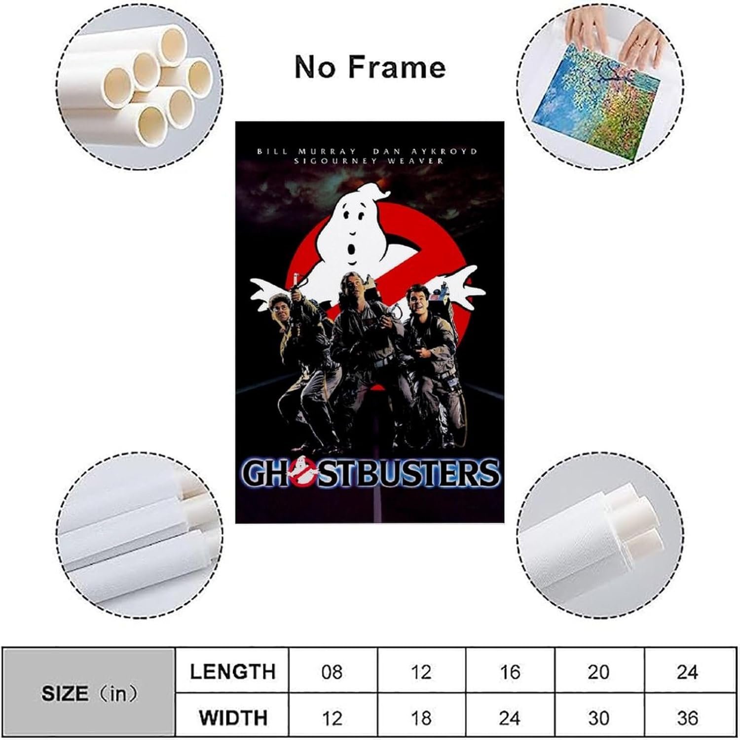 JGNHJC Ghostbusters Movie Poster Canvas Wall Art Living Room Posters Bedroom Painting 24x36inch(60x90cm), Unframe-style-2