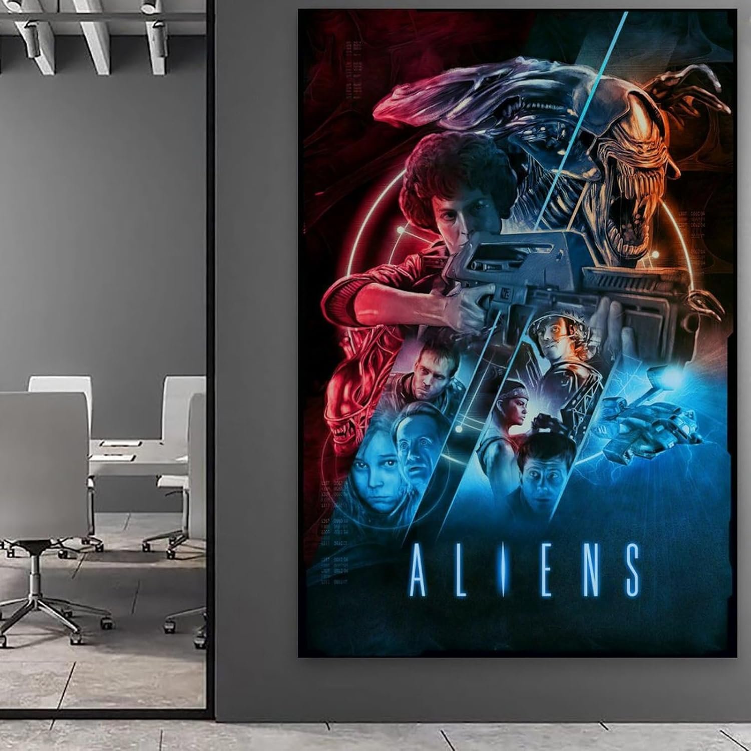 JGNHJC Horror Movie Poster for Bedroom Aesthetic Canvas Art Poster Bedroom Decor Posters 24x36inch(60x90cm), Frame-style-7