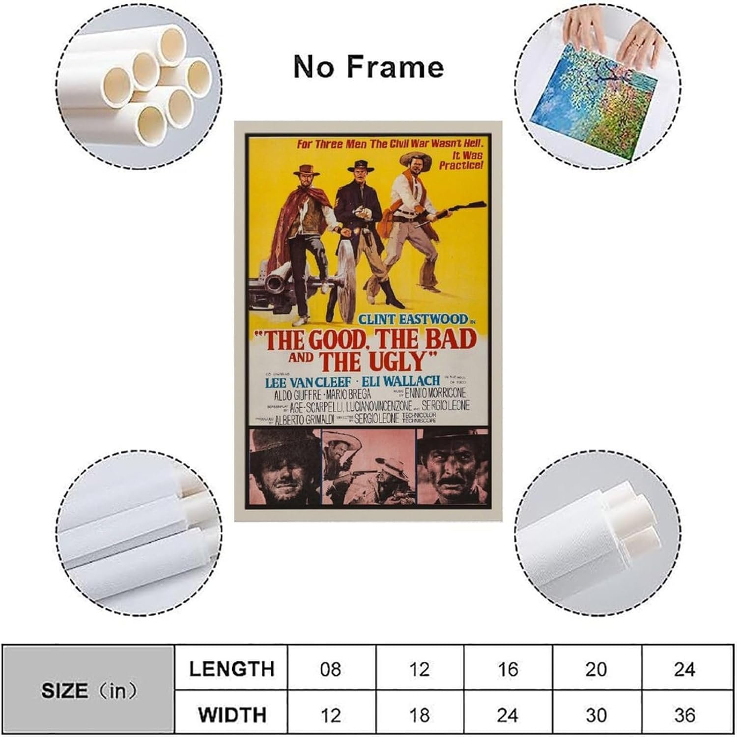 JGNHJC The Good The Bad And The Ugly Movie Poster for Bedroom Aesthetic Canvas Wall Art Living Room Posters Bedroom Painting 20x30inch(50x75cm), Unframe-style-11
