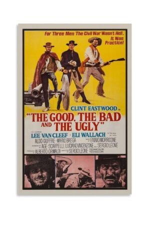 JGNHJC The Good The Bad And The Ugly Movie Poster for Bedroom Aesthetic Canvas Wall Art Living Room Posters Bedroom Painting 20x30inch(50x75cm), Unframe-style-11