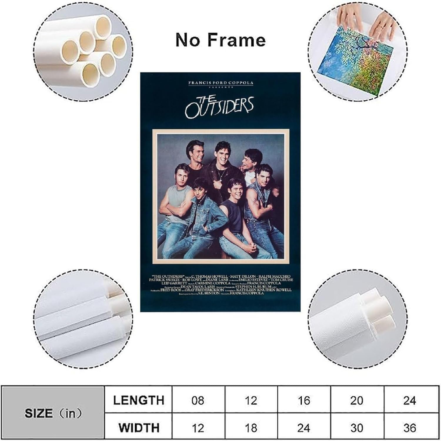 JGNHJC The Outsiders Movie Poster Canvas Art Poster Bedroom Decor Posters 12x18inch(30x45cm), Unframe-style-7