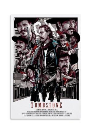 JGNHJC Tombstone Movie Poster West Cowboy Posters Canvas Art Poster Bedroom Decor Posters 24x36inch(60x90cm), Unframe-style