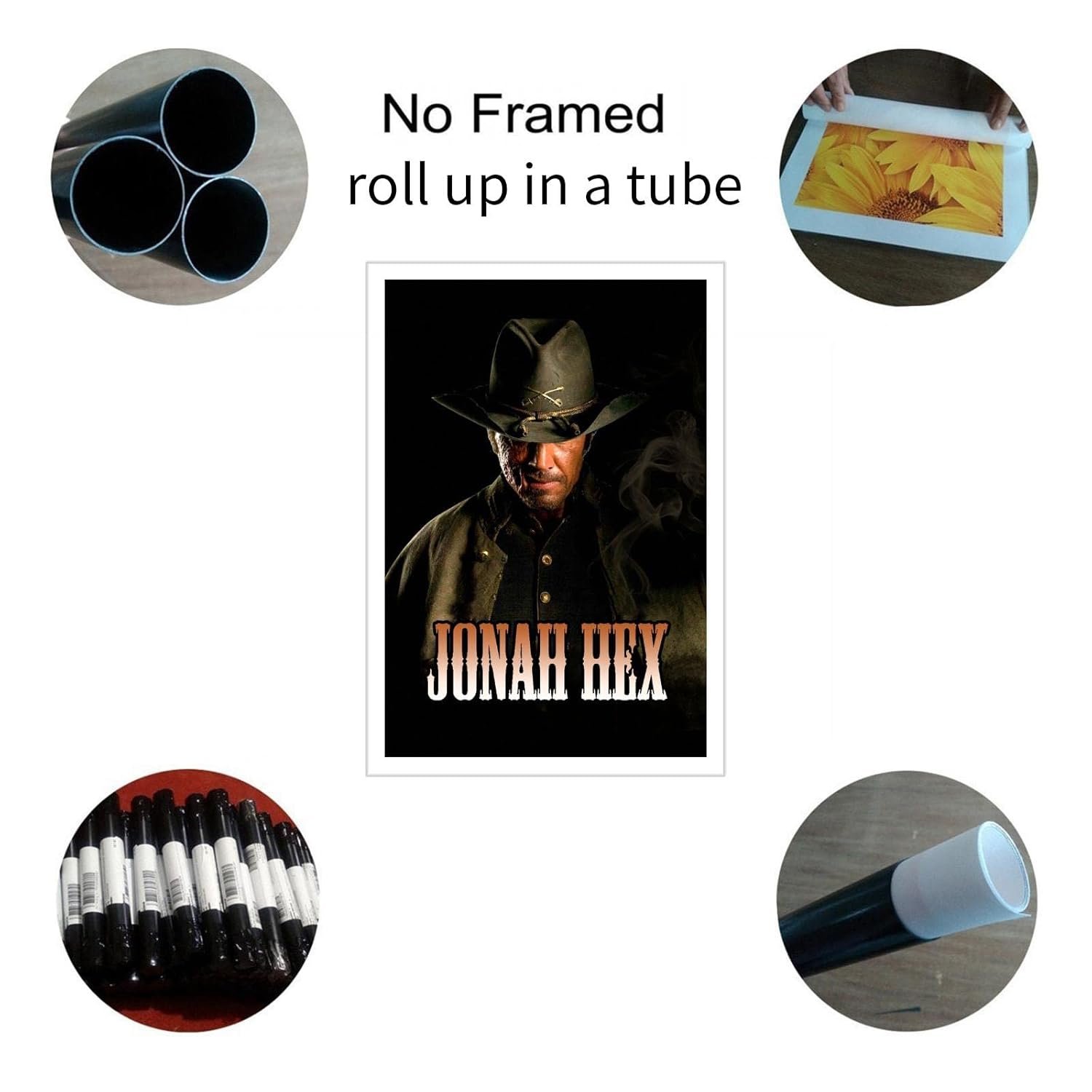 Jonah Hex Movie Poster Canvas Prints Western Cowboy Action Movies Poster Wall Art For Home Office Cinema Decorations Unframed 12"x8"