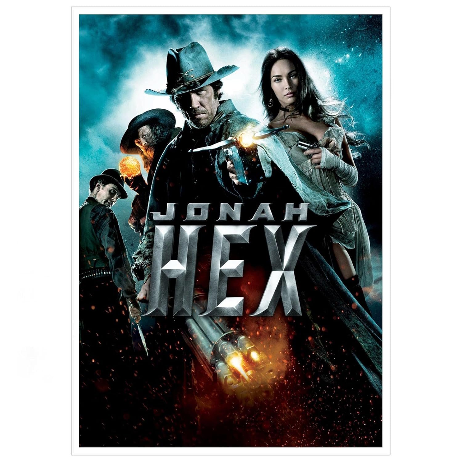 Jonah Hex Movie Poster Wall Art Western Cowboy Canvas Prints Action Movies Poster For Home Office Cinema Decorations With Framed 18"x12"