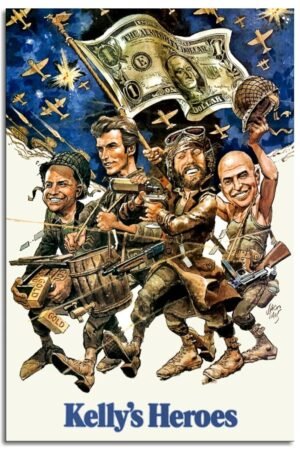 Kelly's Heroes Movie Poster Poster Funny Movie Canvas Prints War Movies Wall Art For Home Office Cinema Decorations Unframed 36"x24"