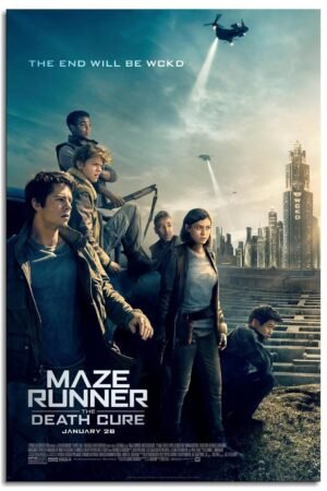 Maze Runner The Death Cure Movie Poster Action Science Fiction Movie Canvas Prints Science Fiction Adventure Movie Wall Art For Home Office Bedroom Decorations Unframed 12"x8"